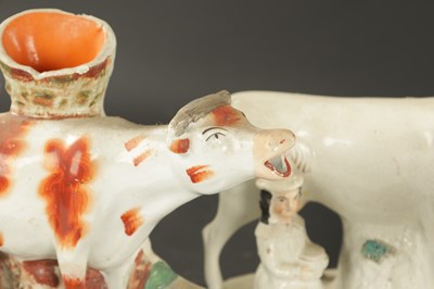 Lot 142 - VARIOUS LATE 19TH CENTURY STAFFORDSHIRE COW GROUPS
