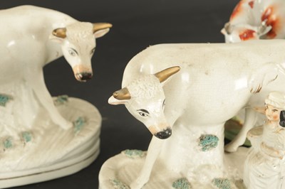 Lot 142 - VARIOUS LATE 19TH CENTURY STAFFORDSHIRE COW GROUPS