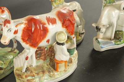 Lot 142 - VARIOUS LATE 19TH CENTURY STAFFORDSHIRE COW GROUPS