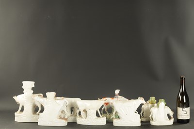 Lot 142 - VARIOUS LATE 19TH CENTURY STAFFORDSHIRE COW GROUPS