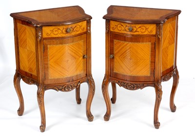 Lot 897 - A PAIR 19TH CENTURY STYLE INLAID AND ROSEWOOD...