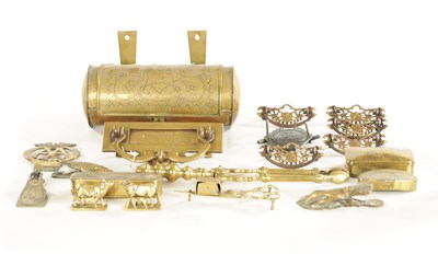 Lot 550 - A COLLECTION OF VARIOUS 19TH CENTURY BRASSWARE