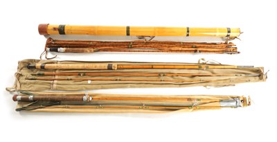 Lot 613 - A COLLECTION OF THREE VINTAGE HARDY FLY RODS