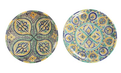 Lot 61 - TWO 19TH CENTURY CONTINENTAL FAIENCE-TYPE LARGE DISHES