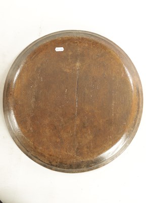 Lot 1159 - A 19TH CENTURY LARGE TURNED TREENWARE SHALLOW DISH