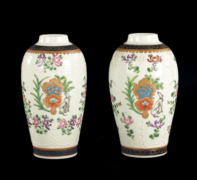 Lot 54 - A PAIR OF LATE 19TH CENTURY SAMSON, PARIS OVOID VASES