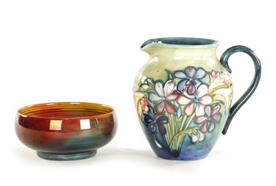 Lot 85 - A 1940'S WALTER MOORCROFT JUG AND BOWL