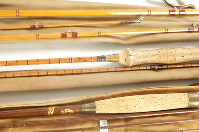 Lot 624 - A COLLECTION OF SIX VINTAGE TROUT FISHING FLY RODS