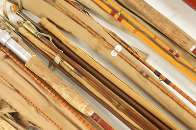 Lot 624 - A COLLECTION OF SIX VINTAGE TROUT FISHING FLY RODS