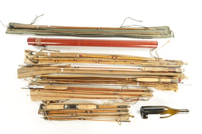 Lot 624 - A COLLECTION OF SIX VINTAGE TROUT FISHING FLY RODS