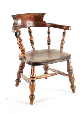 Lot 842 - A 19TH CENTURY CHILDS WALNUT ARMCHAIR