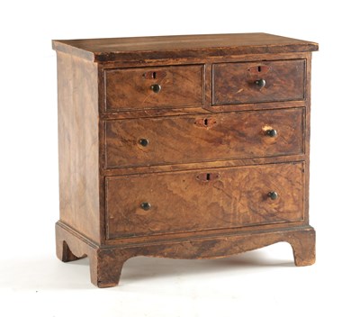 Lot 1313 - A 19TH CENTURY MINIATURE SCUMBLED FRUITWOOD CHEST OF DRAWERS