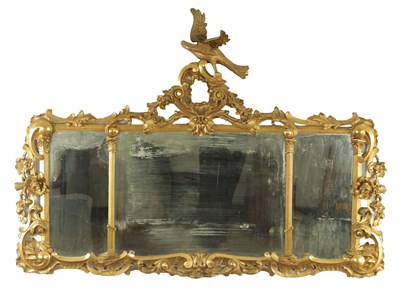 Lot 1261 - AN 18TH CENTURY CARVED GILT-WOOD HANGING MIRROR