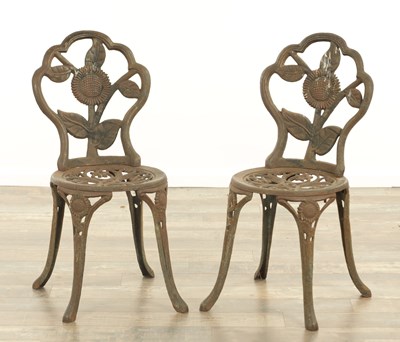 Lot 1226 - A PAIR OF 19TH CENTURY COALBROOKDALE STYLE CAST IRON GARDEN SEATS