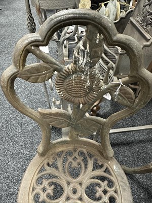 Lot 1226 - A PAIR OF 19TH CENTURY COALBROOKDALE STYLE CAST IRON GARDEN SEATS