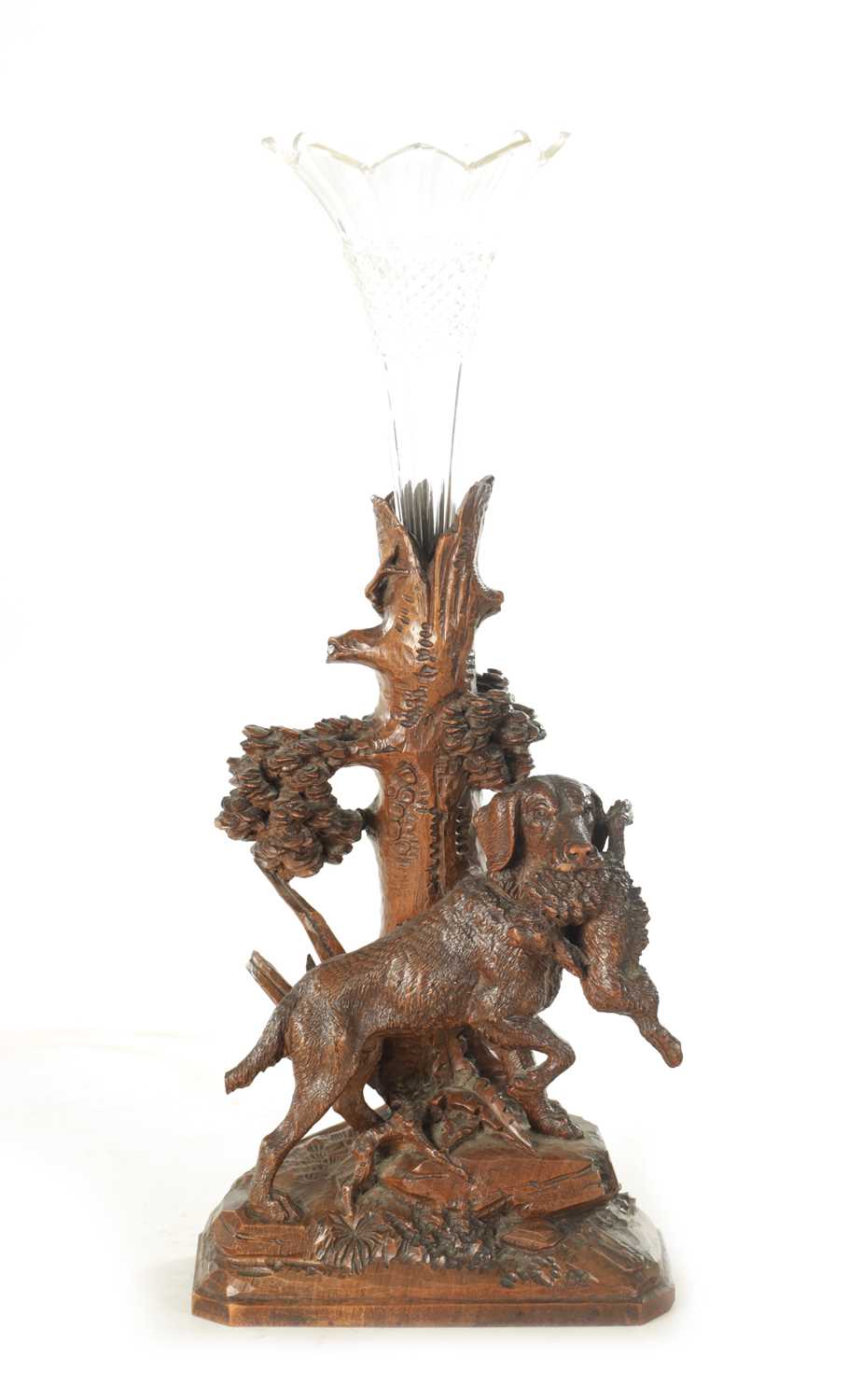 Lot 1161 - A LATE 19TH CENTURY BLACK FOREST CARVED LINDEN WOOD CENTREPIECE