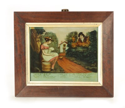 Lot 947 - AN EARLY 19TH CENTURY REVERSE GLASS MEZZOTINT