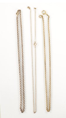 Lot 487 - THREE 9CT GOLD CHAINS