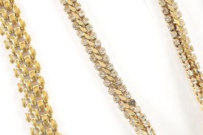 Lot 449 - A COLLECTION OF THREE GOLD-PLATED NECKLACES AND A BRACELET