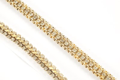 Lot 449 - A COLLECTION OF THREE GOLD-PLATED NECKLACES AND A BRACELET