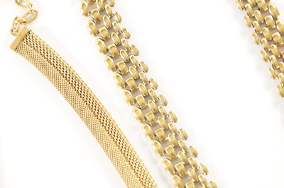 Lot 449 - A COLLECTION OF THREE GOLD-PLATED NECKLACES AND A BRACELET