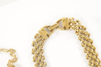 Lot 449 - A COLLECTION OF THREE GOLD-PLATED NECKLACES AND A BRACELET