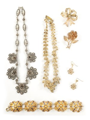 Lot 458 - A COLLECTION OF VINTAGE SILVER AND SILVER GILT JEWELLERY