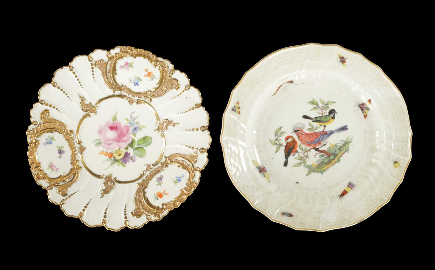 Lot 390 - TWO LATE 19TH CENTURY MEISSEN PORCELAIN PLATES