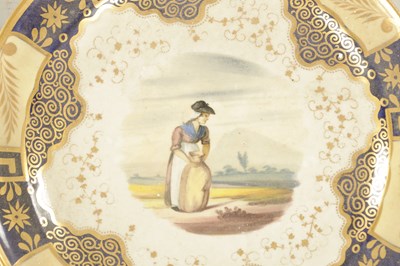 Lot 144 - A PAIR OF MID 19TH CENTURY COPELAND AND GARRET SHAPED PLATES PAINTED WITH FLOWERS AND 6 OTHERS