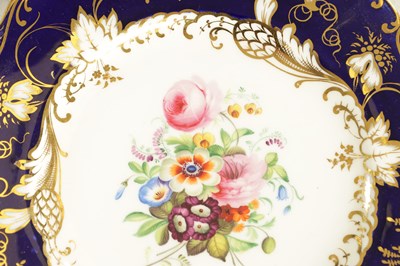 Lot 144 - A PAIR OF MID 19TH CENTURY COPELAND AND GARRET SHAPED PLATES PAINTED WITH FLOWERS AND 6 OTHERS