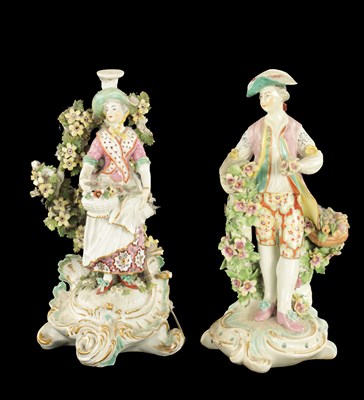 Lot 111 - TWO DERBY PORCELAIN FIGURES CIRCA 1765