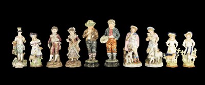 Lot 200 - A PAIR OF LATE 19TH CENTURY ROYAL DUX FIGURES OF BOYS