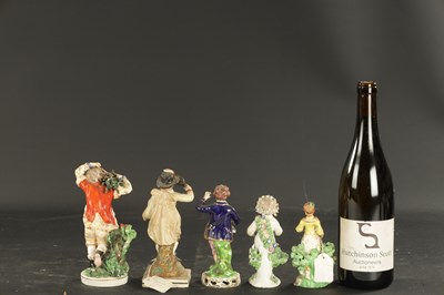 Lot 95 - A COLLECTION OF FIVE LATE 18TH CENTURY PORCELAIN FIGURES
