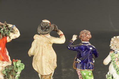 Lot 95 - A COLLECTION OF FIVE LATE 18TH CENTURY PORCELAIN FIGURES