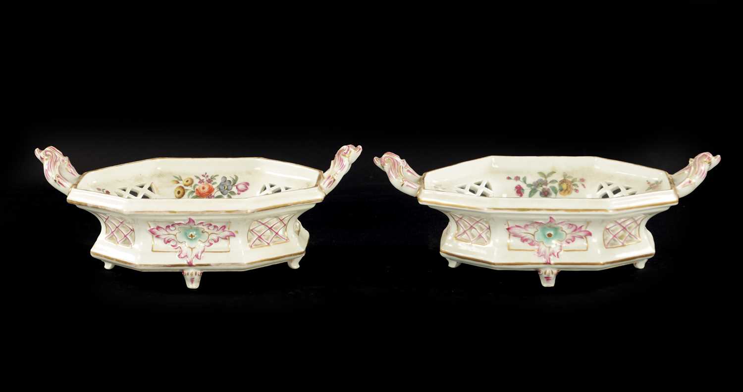 Lot 79 - A PAIR OF LATE 19TH CENTURY MEISSEN STYLE COMPORTS