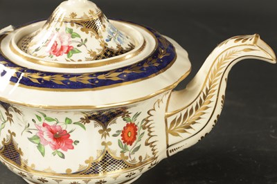 Lot 51 - A COLLECTION OF FOUR MID 19TH CENTURY ENGLISH PORCELAIN TEAPOTS