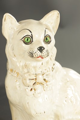 Lot 162 - A PAIR OF LATE 19TH CENTURY SCOTTISH POTTERY CATS
