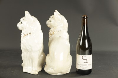 Lot 162 - A PAIR OF LATE 19TH CENTURY SCOTTISH POTTERY CATS
