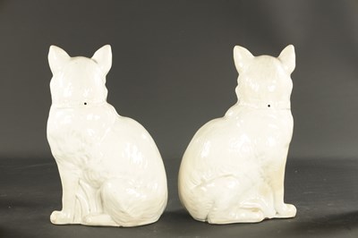 Lot 162 - A PAIR OF LATE 19TH CENTURY SCOTTISH POTTERY CATS