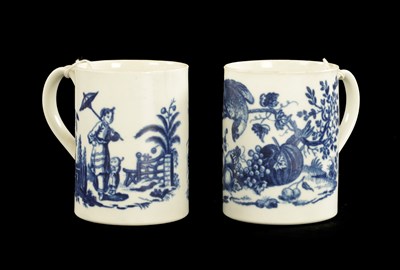 Lot 229 - TWO WORCESTER PORCELAIN MUGS CIRCA 1775