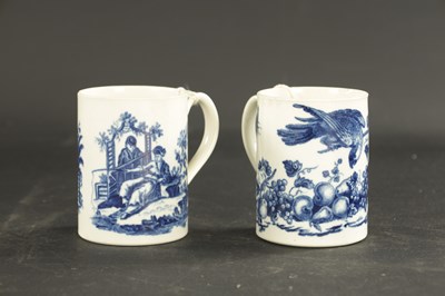 Lot 229 - TWO WORCESTER PORCELAIN MUGS CIRCA 1775