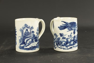 Lot 229 - TWO WORCESTER PORCELAIN MUGS CIRCA 1775