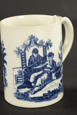 Lot 229 - TWO WORCESTER PORCELAIN MUGS CIRCA 1775