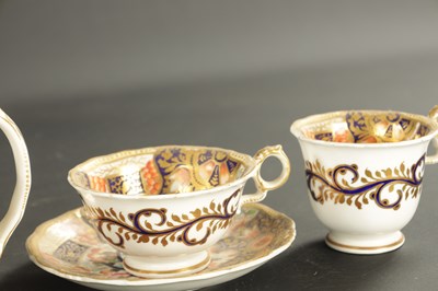 Lot 380 - TWO ENGLISH PORCELAIN TRIOS AND A CREAM JUG CIRCA 1840
