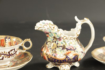 Lot 380 - TWO ENGLISH PORCELAIN TRIOS AND A CREAM JUG CIRCA 1840