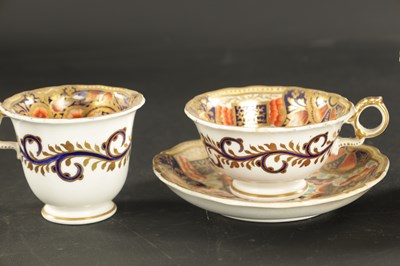 Lot 380 - TWO ENGLISH PORCELAIN TRIOS AND A CREAM JUG CIRCA 1840