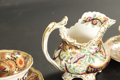 Lot 380 - TWO ENGLISH PORCELAIN TRIOS AND A CREAM JUG CIRCA 1840