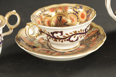 Lot 380 - TWO ENGLISH PORCELAIN TRIOS AND A CREAM JUG CIRCA 1840
