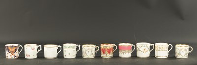 Lot 252 - A COLLECTION OF TEN DERBY PORCELAIN COFFEE CANS CIRCA 1810