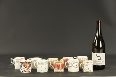 Lot 252 - A COLLECTION OF TEN DERBY PORCELAIN COFFEE CANS CIRCA 1810